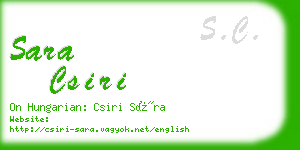 sara csiri business card